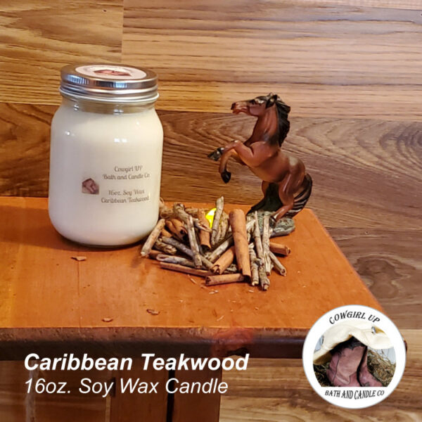 16oz. Caribbean Teakwood Soy wax Candle